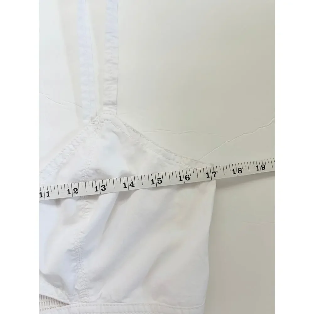 White Cotton Maxi Dress Cutout Empire Waist Pockets Boho Verandah By Vina - Picture 8 of 11